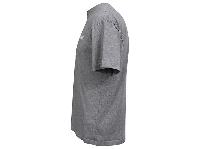 T-shirt in cotone bianco con stampa logo Jacquemus Grigio - vista 2