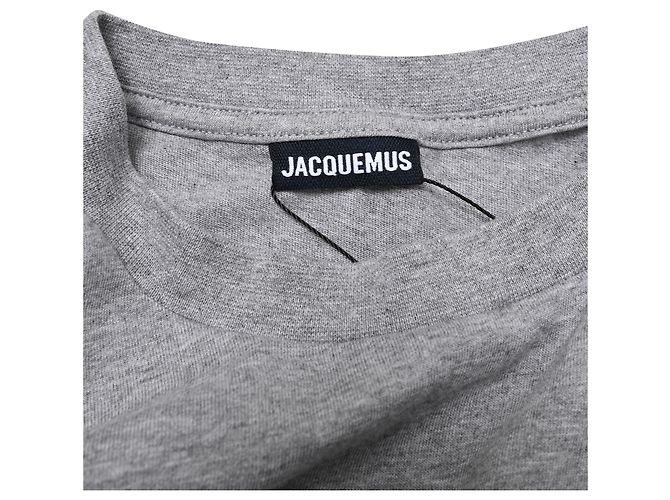 T-shirt in cotone bianco con stampa logo Jacquemus Grigio - vista 4