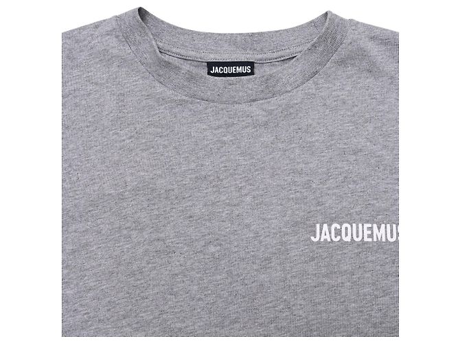 T-shirt in cotone bianco con stampa logo Jacquemus Grigio - vista 5