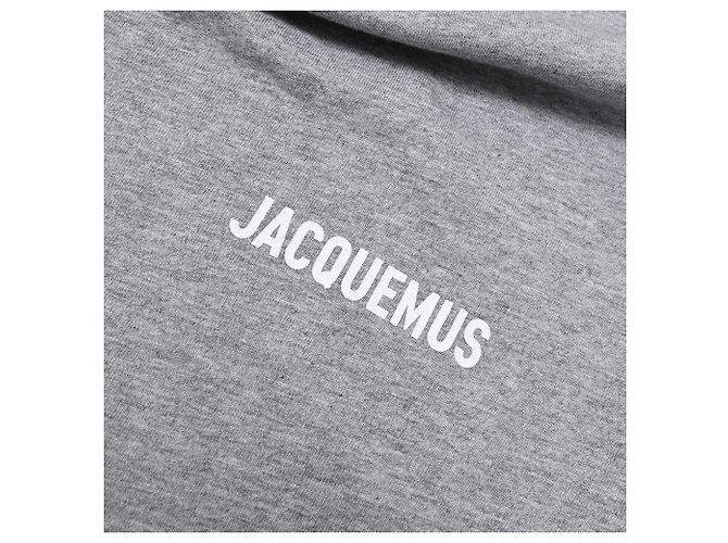 T-shirt in cotone bianco con stampa logo Jacquemus Grigio - vista 6