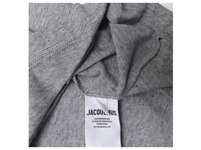 T-shirt in cotone bianco con stampa logo Jacquemus Grigio - vista 7