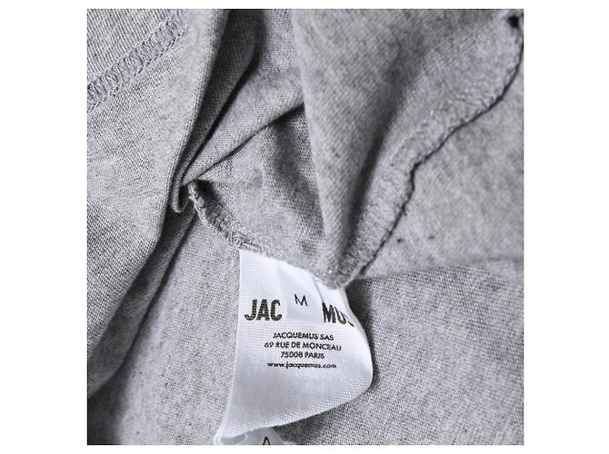 T-shirt in cotone bianco con stampa logo Jacquemus Grigio - vista 8