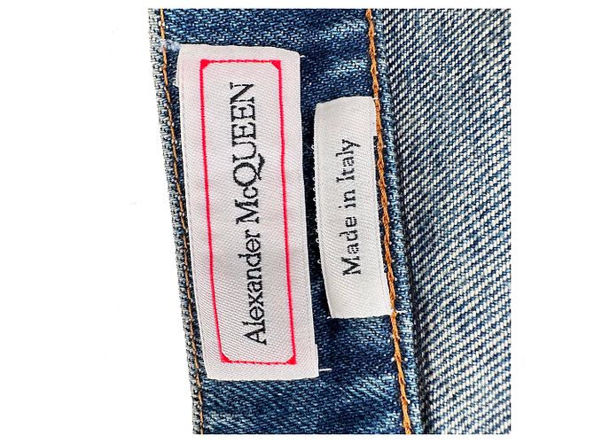Vaqueros Boyfriend desgastados Alexander McQueen en algodón azul - vista 10