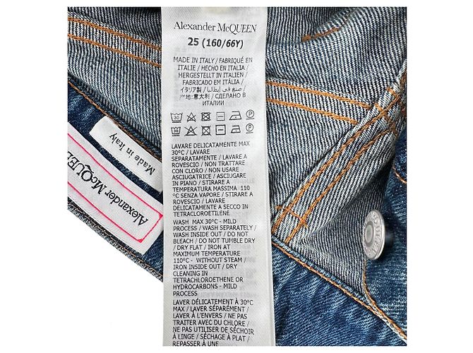 Vaqueros Boyfriend desgastados Alexander McQueen en algodón azul - vista 13