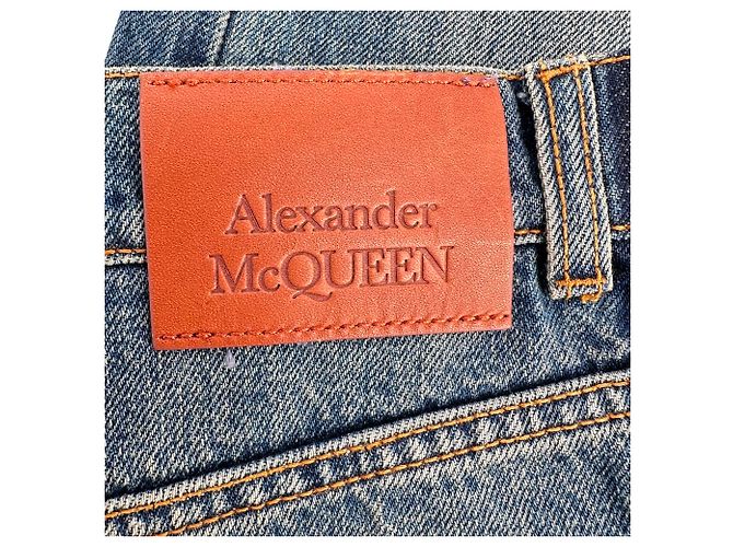 Vaqueros Boyfriend desgastados Alexander McQueen en algodón azul - vista 3