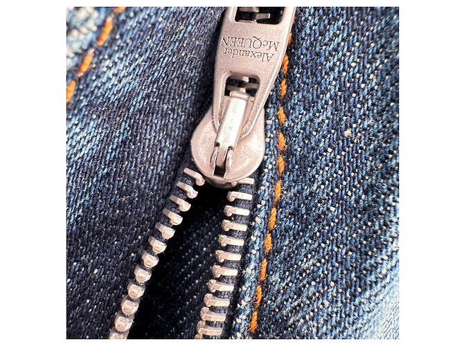 Vaqueros Boyfriend desgastados Alexander McQueen en algodón azul - vista 7