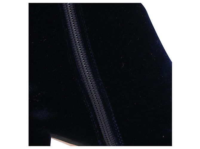 Stivaletti con punta rotonda Gianvito Rossi in velluto blu navy - vista 12