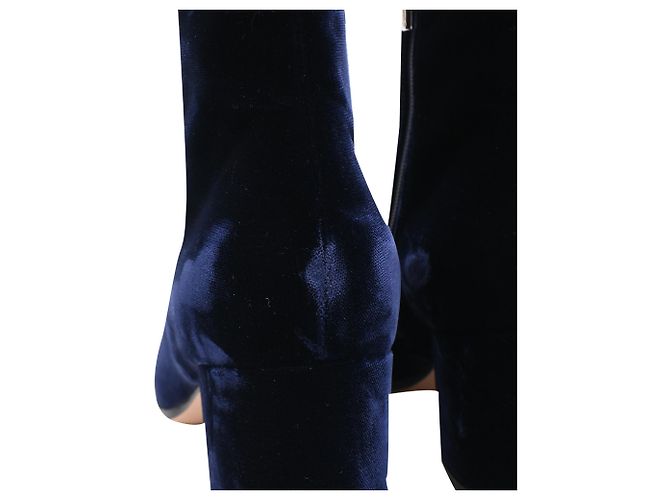 Stivaletti con punta rotonda Gianvito Rossi in velluto blu navy - vista 14