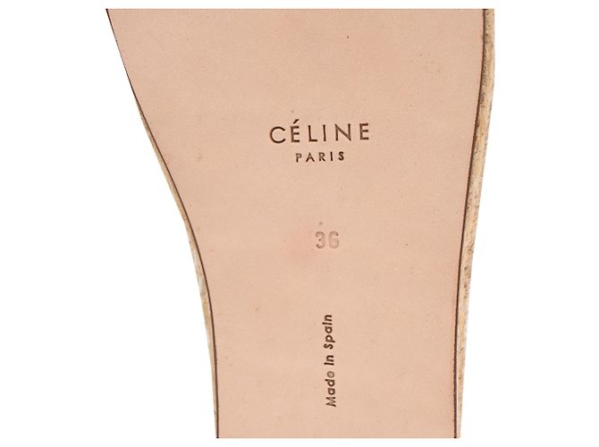 Céline Stivaletti espadrillas intrecciati con lacci Celine in pelle bianca Bianco - vista 7