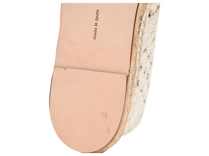Céline Stivaletti espadrillas intrecciati con lacci Celine in pelle bianca Bianco - vista 9