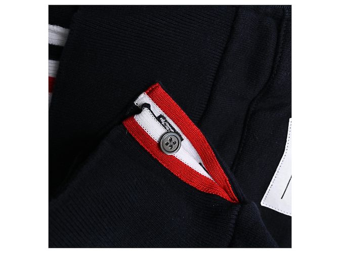 Felpa con cappuccio e zip Loopback Thom Browne in cotone blu navy - vista 10