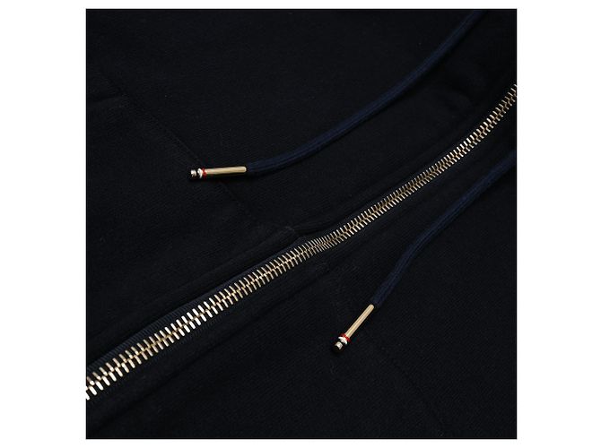 Felpa con cappuccio e zip Loopback Thom Browne in cotone blu navy - vista 15