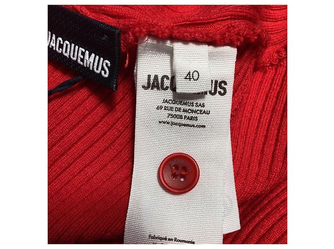 Mini abito Jacquemus La Robe Maille Colin in lana rossa Rosso - vista 5
