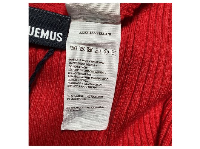 Mini abito Jacquemus La Robe Maille Colin in lana rossa Rosso - vista 7