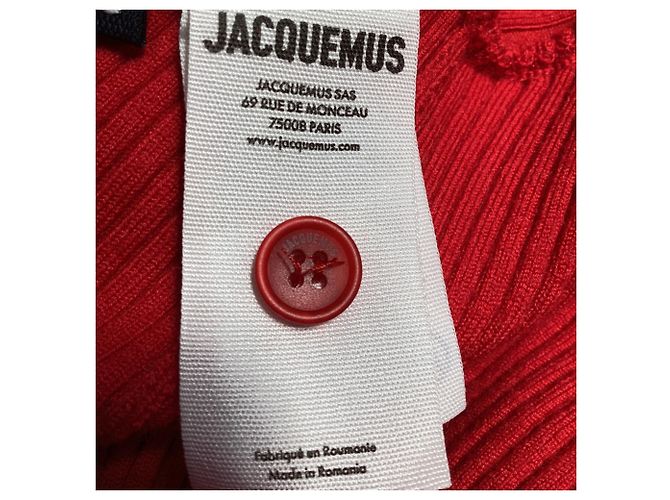 Mini abito Jacquemus La Robe Maille Colin in lana rossa Rosso - vista 8