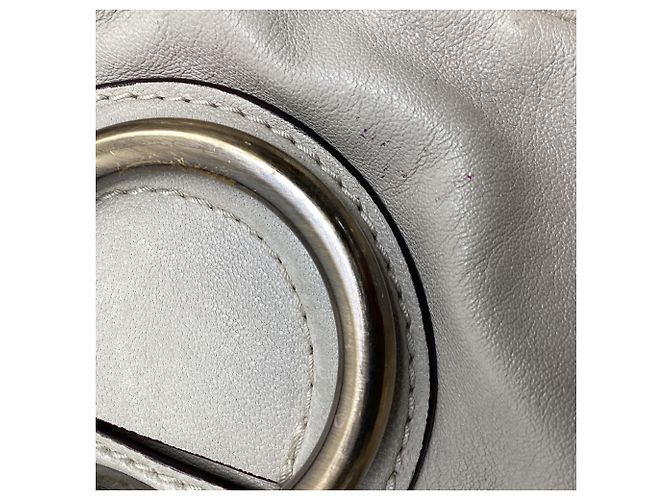 Borsa Hobo Gancini con tasca Salvatore Ferragamo in pelle beige - vista 6