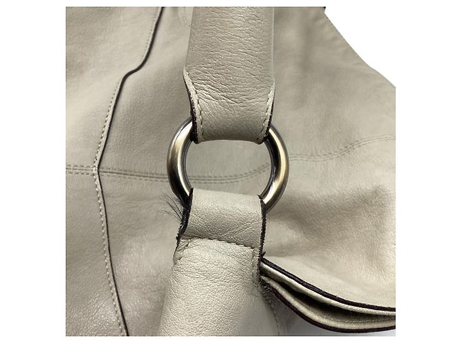 Borsa Hobo Gancini con tasca Salvatore Ferragamo in pelle beige - vista 7