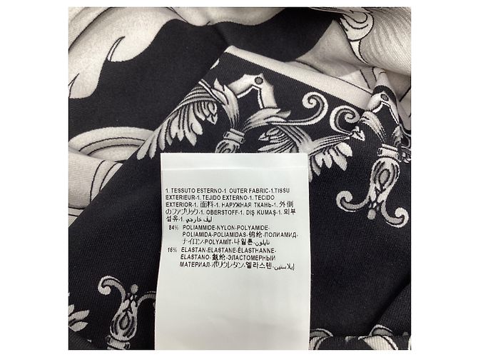 Leggings Versace con stampa Barocco in poliammide bianco e nero - vista 4