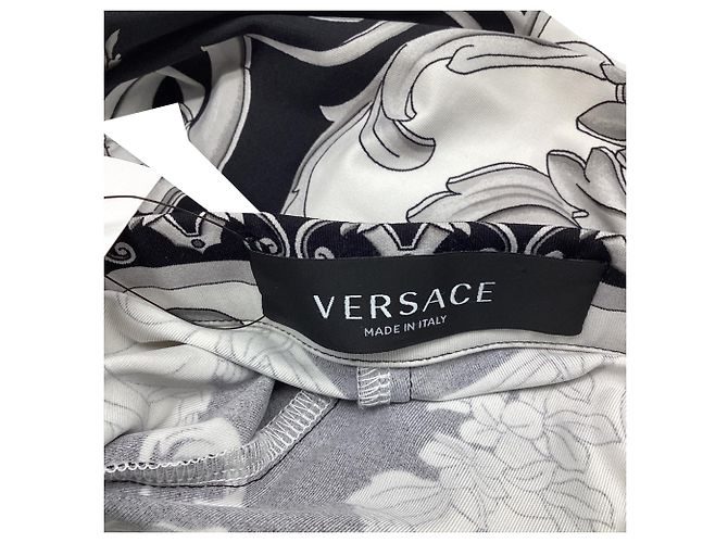 Leggings Versace con stampa Barocco in poliammide bianco e nero - vista 8