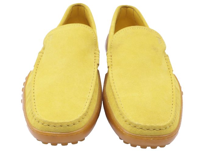 Mocassini Tod's in suede giallo con suola in gomma - vista 2