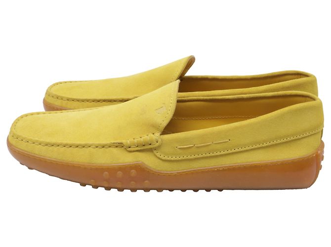 Mocassini Tod's in suede giallo con suola in gomma - vista 4