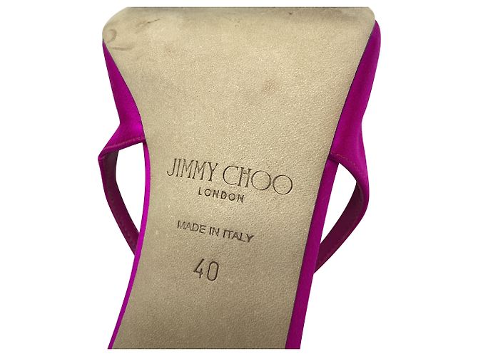 Tacchi Azia Jimmy Choo in raso rosa Marrone - vista 10