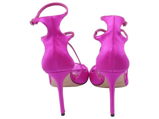 Tacchi Azia Jimmy Choo in raso rosa Marrone - vista 5