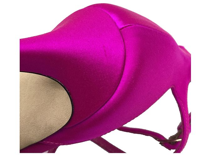 Tacchi Azia Jimmy Choo in raso rosa Marrone - vista 7