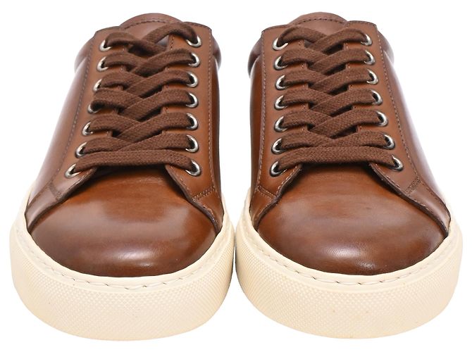 Sneakers basse Ralph Lauren Purple Label in pelle marrone - vista 2