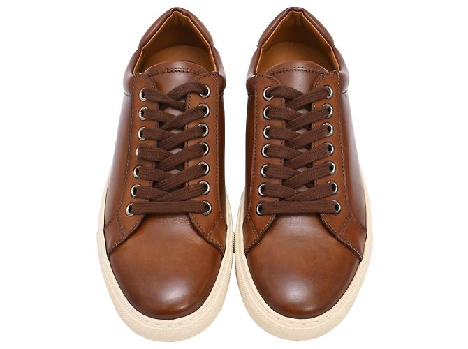 Sneakers basse Ralph Lauren Purple Label in pelle marrone - vista 5