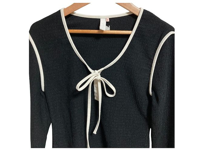 Autre Marque Top de manga larga Kijun Ribbon Negro - vista 4