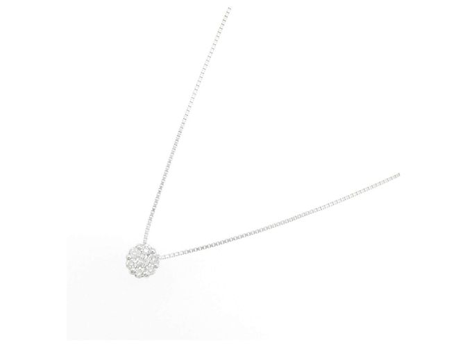 Autre Marque Collana Fiore in Oro Bianco Au750 e Diamanti Argento - vista 2