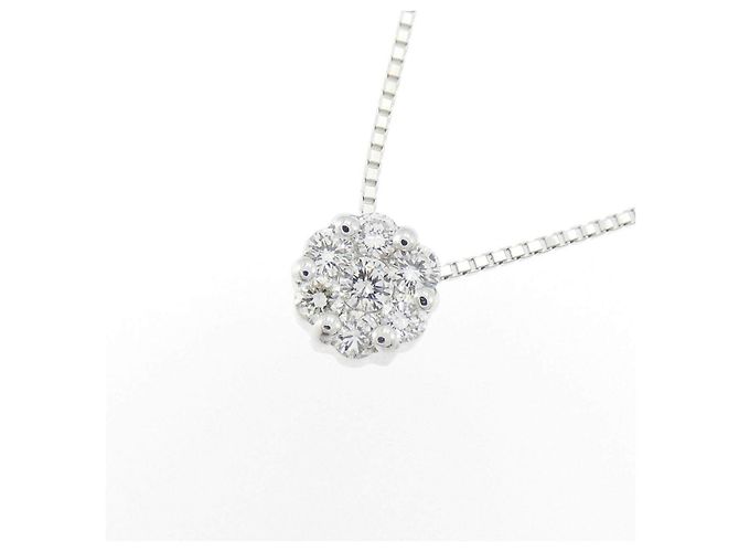 Autre Marque Collana Fiore in Oro Bianco Au750 e Diamanti Argento - vista 3
