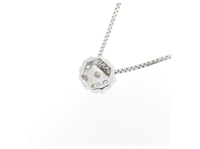 Autre Marque Collana Fiore in Oro Bianco Au750 e Diamanti Argento - vista 4