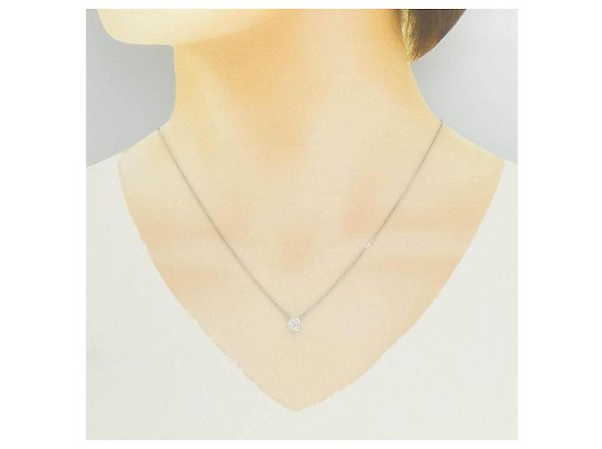 Autre Marque Collana Fiore in Oro Bianco Au750 e Diamanti Argento - vista 6