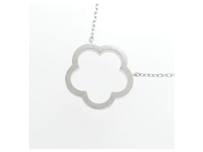 Autre Marque Collana Fiore in Oro Bianco K10 e Diamanti Argento - vista 4