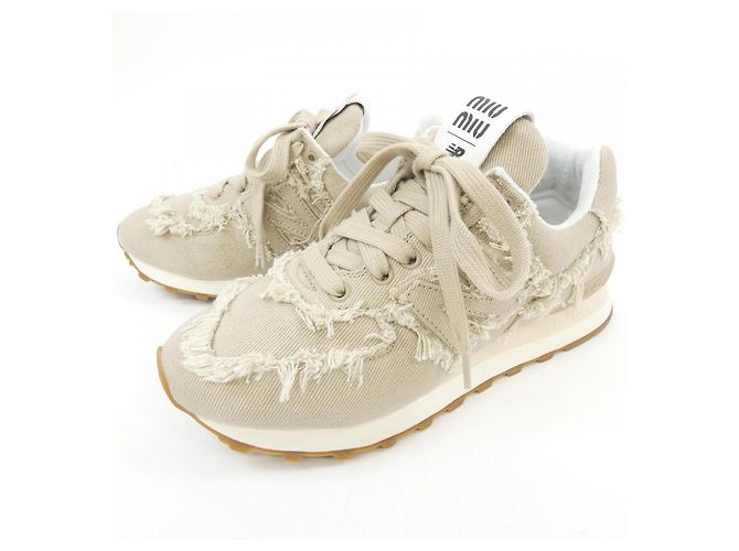 Sneakers Miu Miu New Balance 574 Beige - vista 3