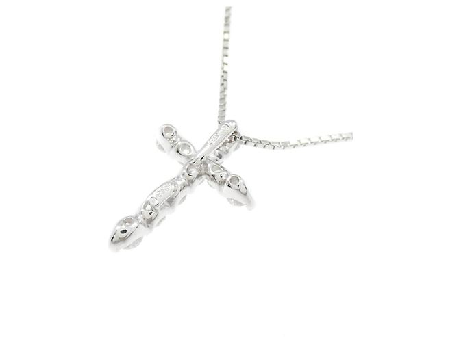 Autre Marque Collana Croce in Diamanti Au750 Argento - vista 4