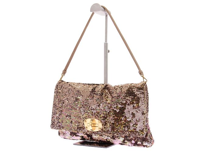 Miu Miu Borsa di paillettes dorata D'oro - vista 5