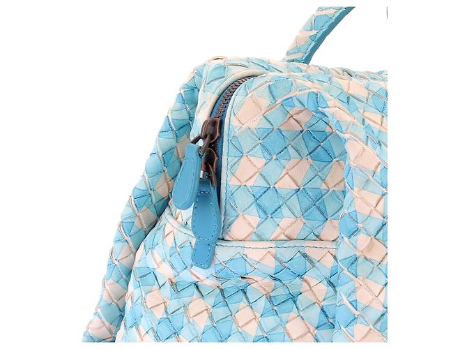Bottega Veneta Borsa "Intrecciato" blu e bianca - vista 10