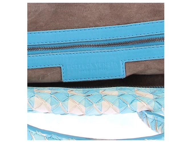 Bottega Veneta Borsa "Intrecciato" blu e bianca - vista 11
