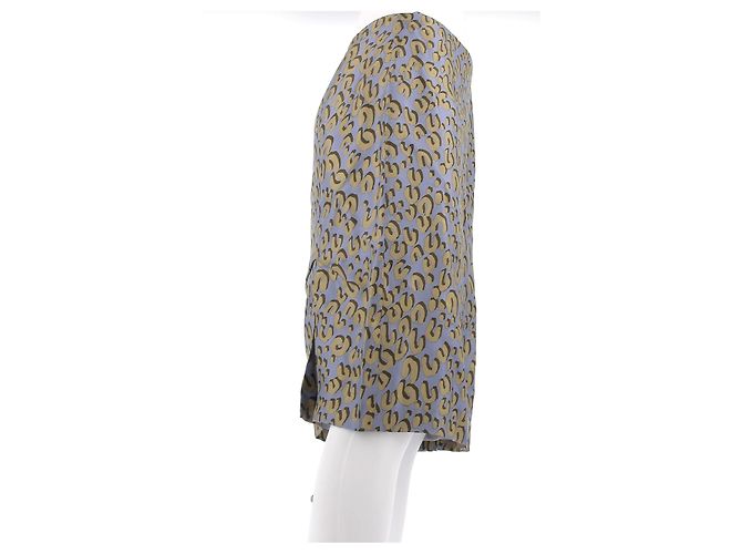 Louis Vuitton Falda azul con estampado de leopardo caqui - vista 3