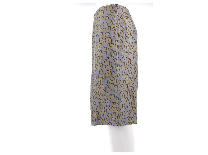 Louis Vuitton Falda azul con estampado de leopardo caqui - vista 4