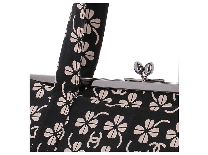 Chanel Borsa a pochette bianca e nera Nero - vista 10
