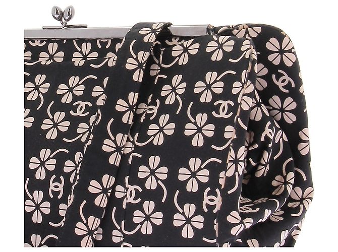 Chanel Borsa a pochette bianca e nera Nero - vista 11