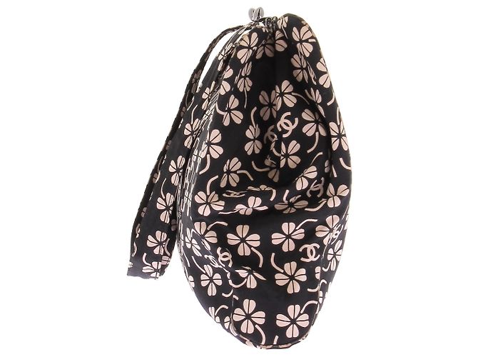 Chanel Borsa a pochette bianca e nera Nero - vista 5