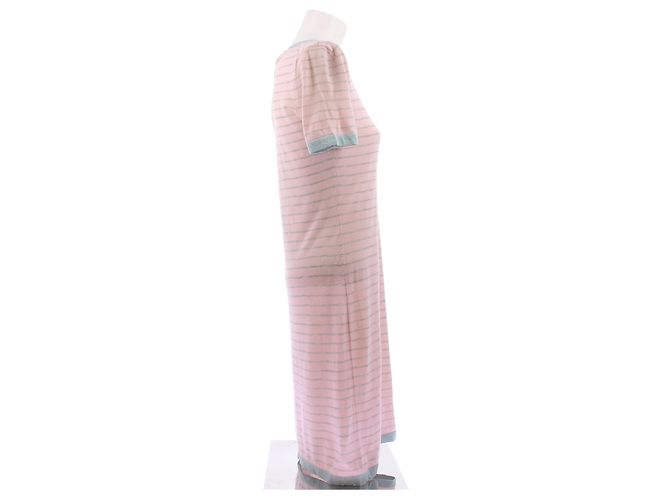 Chanel Rosa gestreiftes Strickkleid aus Kaschmir Pink - Ansicht 3