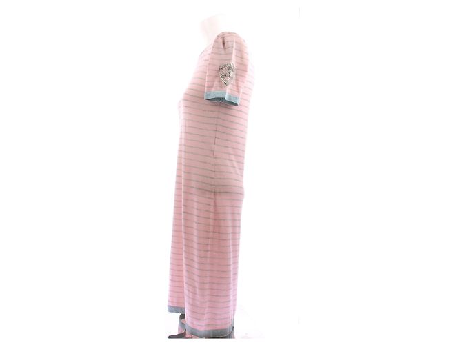 Chanel Rosa gestreiftes Strickkleid aus Kaschmir Pink - Ansicht 4