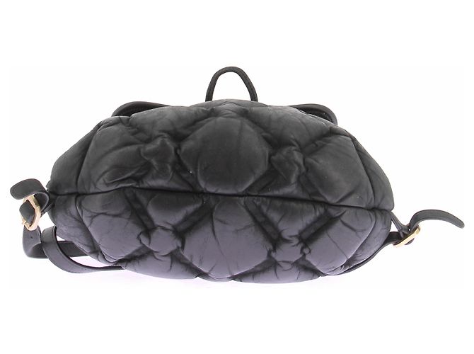 Chanel Mochila de couro acolchoada preta Preto - vista 8