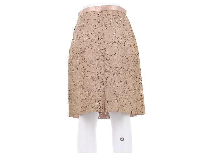 Louis Vuitton Falda de cuero perforado beige - vista 2